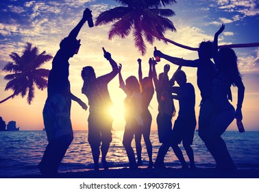 People Enjoying Party by the Beach
