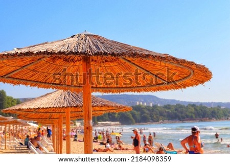 People are enjoying summer on a beach in Varna, Bulgaria