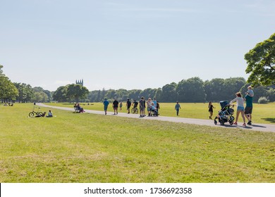 People Enjoying Sunny Day During Lockdown In Croxteth Park, Liverpool, United Kingdom. 20 May 2020