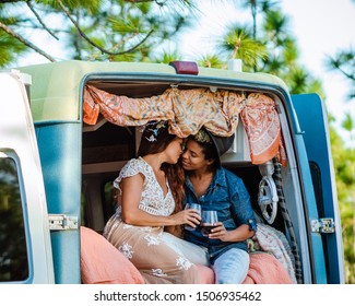 People Enjoying A Traveling Tiny Home, Van Life, Camper Van Travel