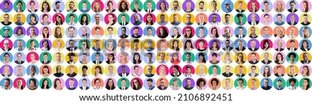 People Face Avatar Collage. Diverse Headshot Photos