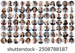 People Face Headshot Collage. Diverse Avatar Portraits