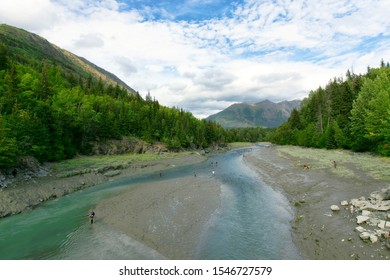 People Fishing At Ship Creek Alaska