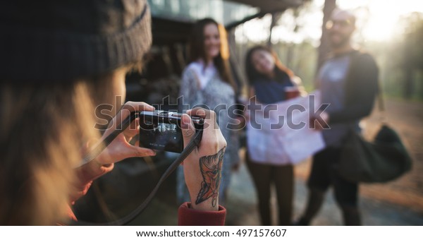 People Friendship Hangout Traveling Destination\
Trekking Camera Shoot\
Concept