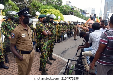 People Gathering Stage A Protest In Front Of The Temple Trees Colombo Against The Government Of Sri Lanka And Voiced Their Demand For The Resignation Of The President. 9th May 2022