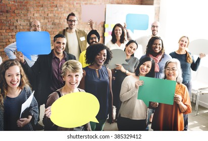 People Global Communications Speech Bubble Copy Space Concept