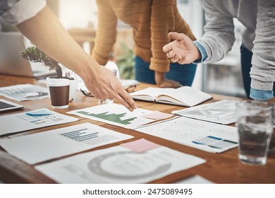 People, group and business meeting with analytics in office as web developer in internship, workshop and company. Team, collaboration and digital agency for metrics, growth or career in brand design - Powered by Shutterstock