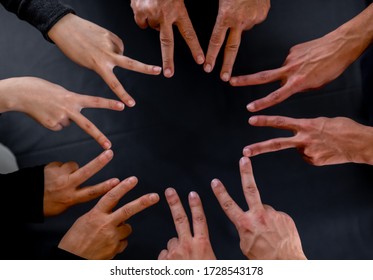 People Hands Making Symbols Together Stock Photo 1728543178 | Shutterstock