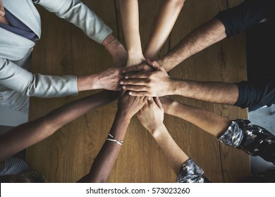 People Hands Together Partnership Teamwork
