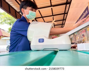 People Health Check Blood Pressure And Hearth Rate With Digital Pressure Gauge Standard Blood Pressure Test Results. Health And Medical Concept , 18 May 2022 , Buriram Province.