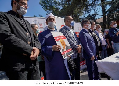 People Hold Pictures Of Jamal Khashoggi During An Event Marking Two-year Anniversary Of The Assassination Of Saudi Dissident Journalist Jamal Khashoggi At The Saudi Consulate In Istanbul, 02 10.2020