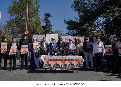 People Hold Pictures Of Jamal Khashoggi During An Event Marking Two-year Anniversary Of The Assassination Of Saudi Dissident Journalist Jamal Khashoggi At The Saudi Consulate In Istanbul, 02 10.2020