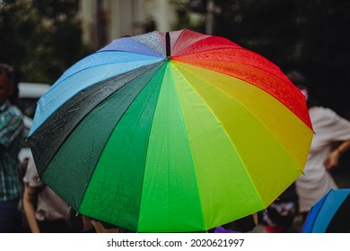 gay pride rainbow umbrella