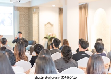 People Listen In Business Seminar Hall Of Hotel Room,selective Focus.