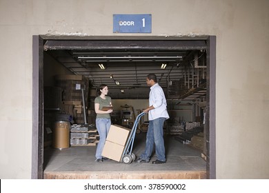 People at loading bay - Shutterstock ID 378590002