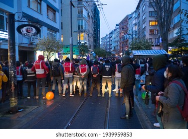 People Made A Press Statement And March To Protest President Recep Tayyip Erdogan's Termination Of The (Istanbul Convention) By Presidential Decree. Turkey Istanbul Kadikoy 20 March 2021