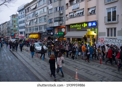 People Made A Press Statement And March To Protest President Recep Tayyip Erdogan's Termination Of The (Istanbul Convention) By Presidential Decree. Turkey Istanbul Kadikoy 20 March 2021