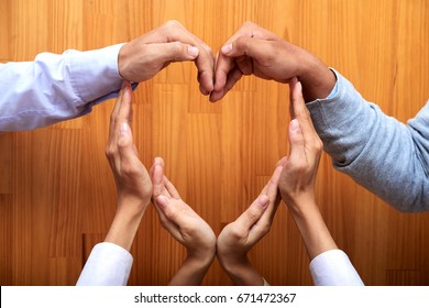 People Making Heart Shape With Their Hands: Expressing Love