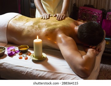 People Man Engaged In Ayurvedic Spa Treatment