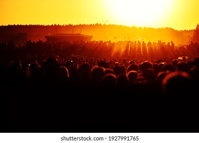 A Lot Of People At The Mass Event. Concert Crowd