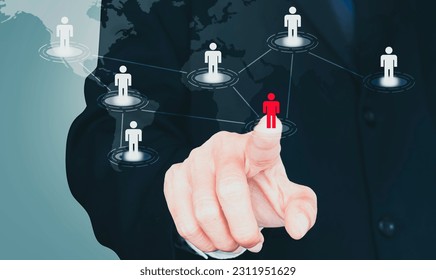 People network structure HR - Human resources management and recruitmen - Shutterstock ID 2311951629