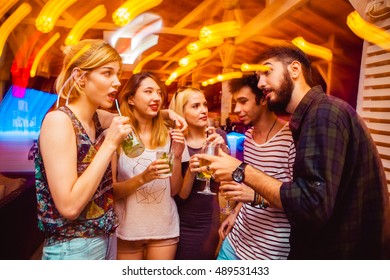 People Night Club Dancing Drinking Having Stock Photo (Edit Now) 488998897