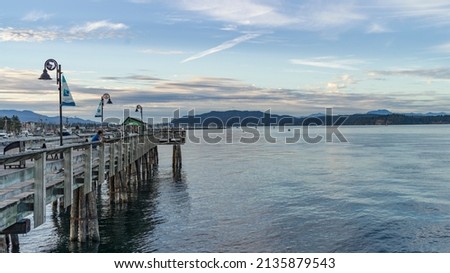 People on the Pier in Campbell River, Vancouver Island, British Columbia, Canada