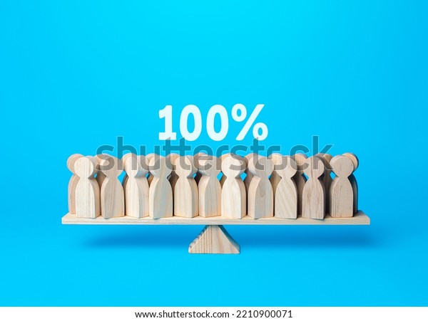 People on the scales keep the balance. Balancing\
forces and groups to maintain the operation and integrity of the\
system. Counterweights and countermeasures in politics. Full\
support, unanimous vote.