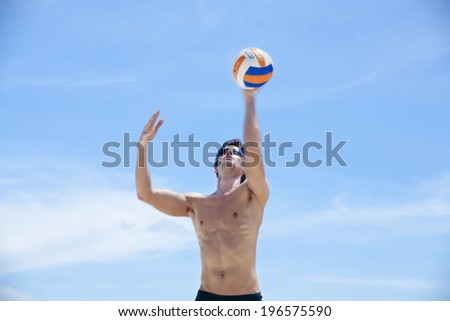 Similar – Summer holidays, man with snorkel and volley ball.