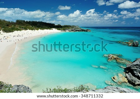 People on vacation in Pink Sand beach Bermuda Сток-фото © 
