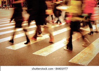 people on zebra crossing street