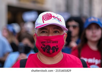 People Participate In The Annual May Day March In Downtown Los Angeles, Sunday, May 1, 2022. 