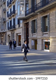 People In Paseo De Gracia, Barcelona.