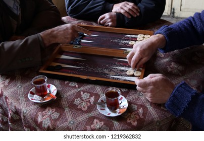 People Playing Backgammon.Urfa/Turkey