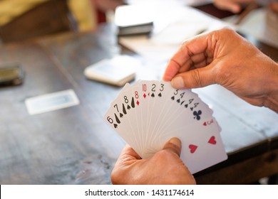 People Playing Card Game Card (Detail)