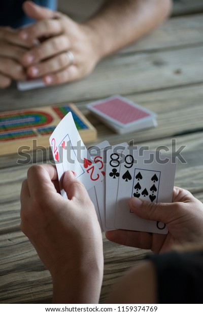 People Playing Cribbage Card Game Board Stock Photo Edit Now