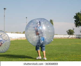 People Playing Soccer Bubble