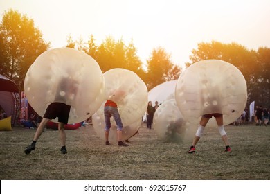 People Playing Soccer Bubble