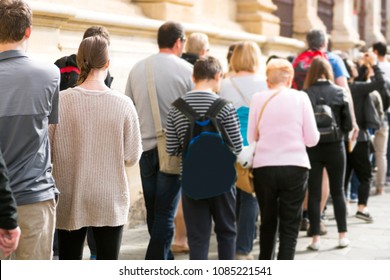 People  Queue  In Line, Selective Focus