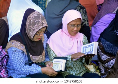 People Read The Book Of The Koran During The Month Of Ramadan At The Kauman Mosque, Semarang City, Indonesia. (Thursday, June 18 2015)