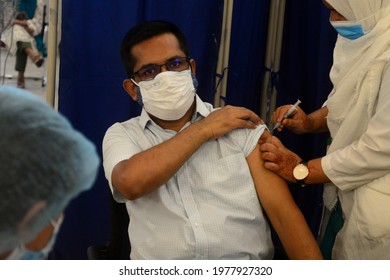 People Receives The 2nd Dose Of Covid-19 Vaccine During The Vaccination Drive At Bangabandhu Sheikh Mujib Medical University Hospital In Dhaka, Bangladesh, On May 22, 2021

