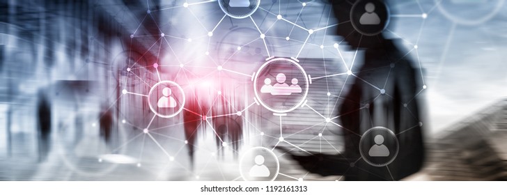People relation and organization structure. Social media. Business and communication technology concept. - Shutterstock ID 1192161313