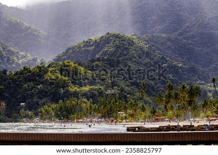 The people resting on Maracas Beach in Trinidad and Tobago