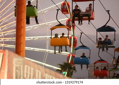 People Riding On A Lift A The Florida State Fair February 17, 2019