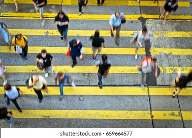 People Rush In Hong Kong, China