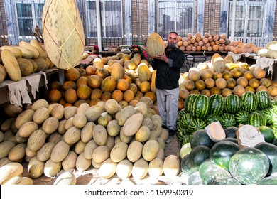 People Sell Vegetables And Fruits At Market In Dushanbe, Tajikistan. 05-10-2007