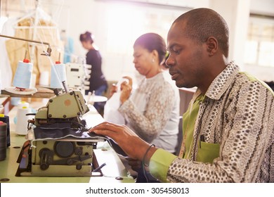 People Sewing At A Community Project Workshop, South Africa