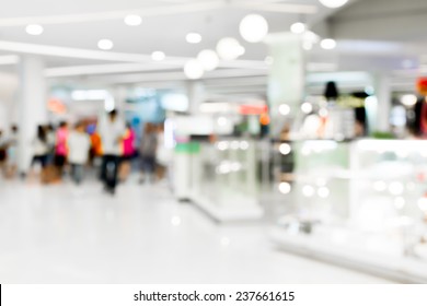 People shopping in department store.  Defocused blur background.