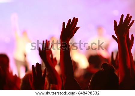 People show hand.worship