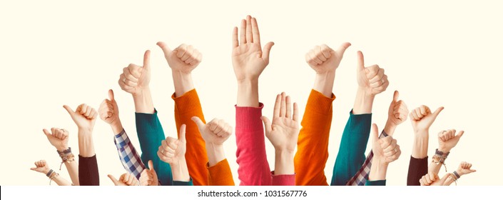 People Showing Thumbs Raised Up